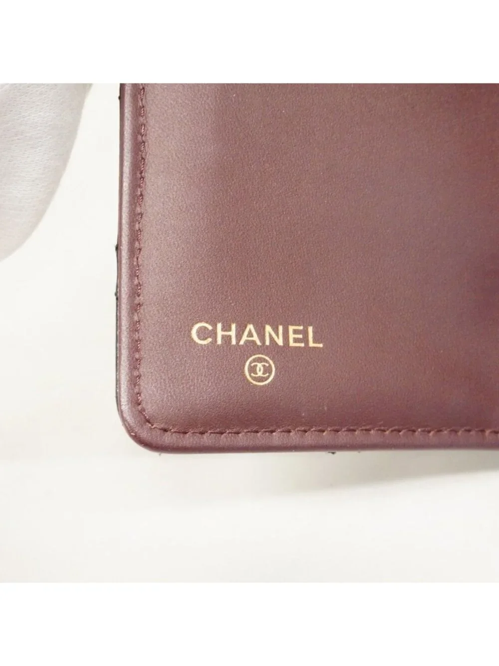 Chanel Wallet Quilted Caviar Leather Black Gold